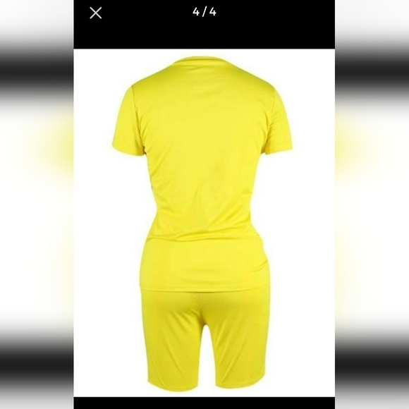 New YELLOW two piece SHORT SET PLUS SIZE 3XL - Picture 3 of 4